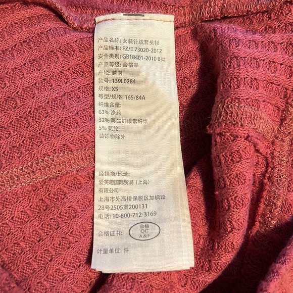 Abercrombie & Fitch Waffle Knit V-Neck Long Sleeve Pink Top Size XS - Picture 4 of 8